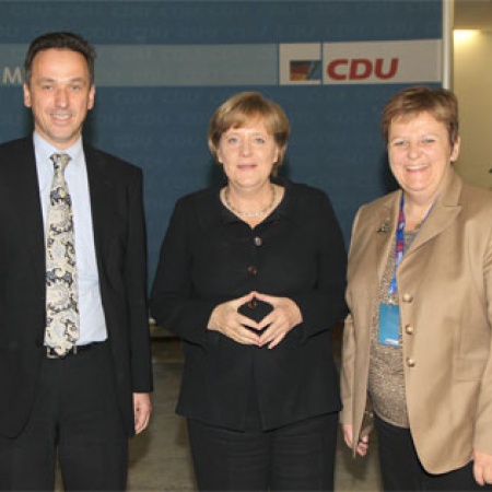 Christoph Zalder, Dr. Angela Merkel und Iris Ripsam